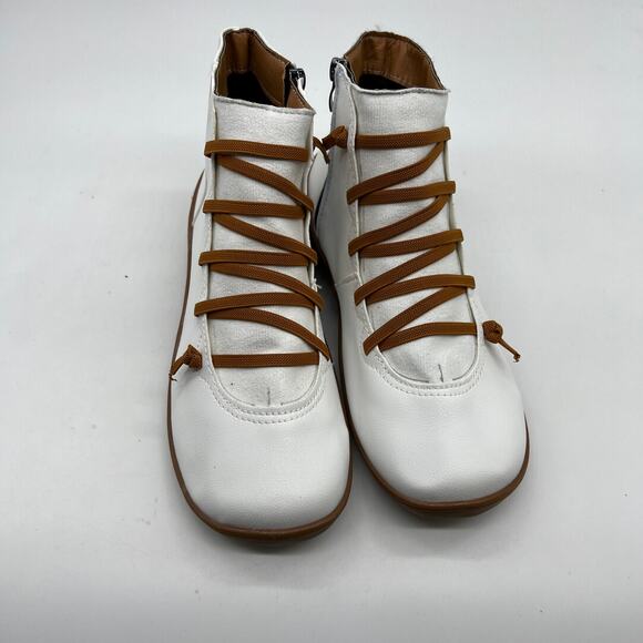Ankle Boots White Round Toe Casual Comfortable Lightweight Size 9US /40CN - Picture 3 of 8